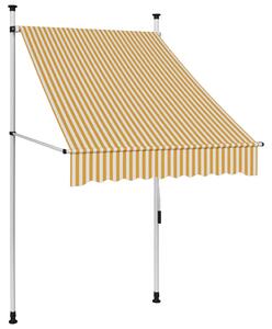 Manual Retractable Awning 100 cm Orange and White Stripes