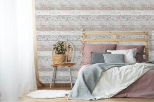 Fresco Distressed Wood Floral Wallpaper