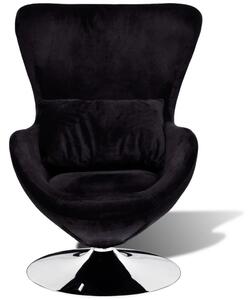 Swivel Egg Chair with Cushion Black Velvet