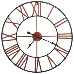 Wall Clock Metal 58 cm Red
