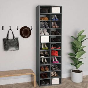 Shoe Cabinet Grey 54x34x183 cm Chipboard