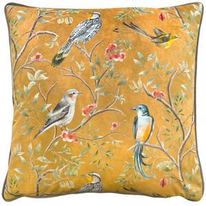 Orient Chinoiserie Birds Cushion Gold