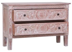 Sideboard with 2 Drawers 90x30x60 cm Solid Mahogany Wood
