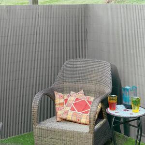 Nature Double Sided Garden Screen PVC 1x3m Grey