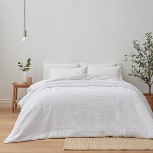 Edison Embossed Textured White Bedspread White