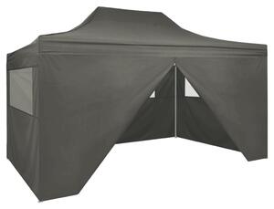 Professional Folding Party Tent with 4 Sidewalls 3x4 m Steel Anthracite