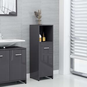 Bathroom Cabinet High Gloss Grey 30x30x95 cm Chipboard