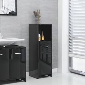 Bathroom Cabinet High Gloss Black 30x30x95 cm Chipboard