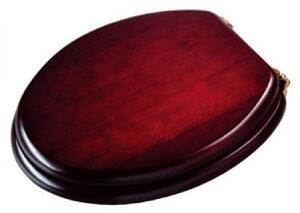 Croydex Wooden Toilet Seat Mahogany Brass Hinges One