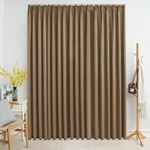 Blackout Curtain with Hooks Taupe 290x245 cm