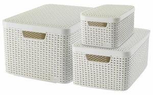 Curver Style Storage Basket with Lid 3 pcs White 240652