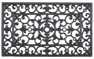 Wrought iron effect rectangle doormat -Black