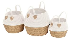 White Rope Baskets - Set of 3