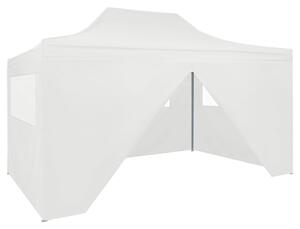 Professional Folding Party Tent with 4 Sidewalls 3x4 m Steel White