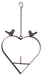 HI Bird Feeder Heart Shape 23.5 cm Brown