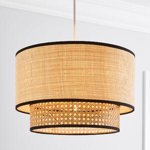 Malika Cane 2 Tier Easy Fit Pendant Brown