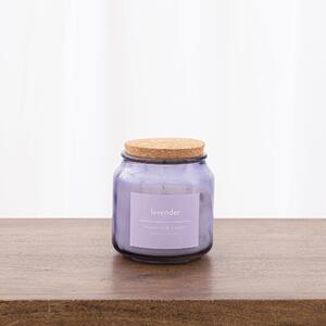 Lavender Jar Candle with Cork Lid Purple