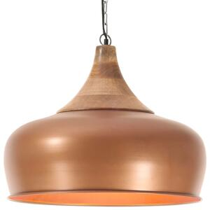 Industrial Hanging Lamp Copper Iron & Solid Wood 45 cm E27