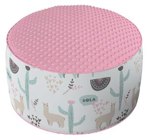 Two-coloured Coli pouf with Minky
