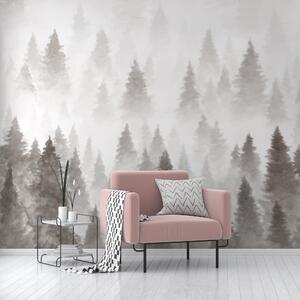 Pine Forest Mural Grey