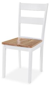 Dining Chairs 6 pcs White Solid Rubber Wood