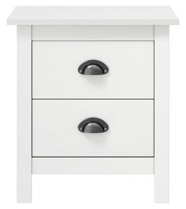 Bedside Cabinet Hill White 46x35x49.5 cm Solid Pine Wood
