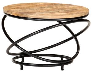 Coffee Table Black 60x60x40 cm Solid Rough Mango Wood