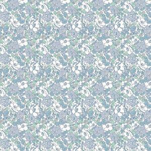 Dorma Decades Nancy Rose Blue PVC Fabric Blue/White