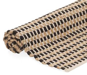 Hand-Woven Jute Area Rug Fabric 120x180 cm Natural and Black