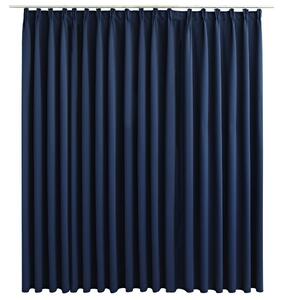 Blackout Curtain with Hooks Blue 290x245 cm