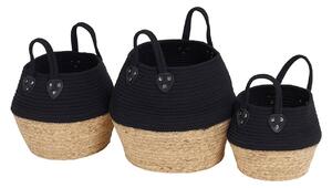 Black Rope Baskets - Set of 3