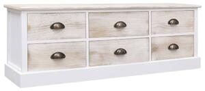 Hall Bench White and Light Brown 115x30x40 cm Wood