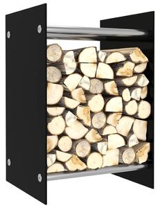 Firewood Rack Black 40x35x60 cm Glass