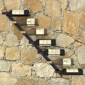 Wall-mounted Wine Rack for 7 Bottles Black Metal
