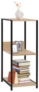 Small Straight Book Shelf Black and Oak 33.5x39.6x79.7 cm Engineered Wood