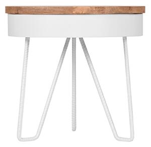 LABEL51 Corner Table Saran 44x44x43 cm Wood/White