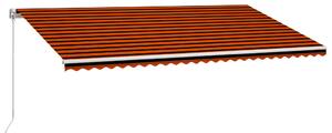 Manual Retractable Awning 600x300 cm Orange and Brown