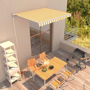 Manual Retractable Awning 300x250 cm Yellow and White