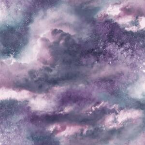 Arthouse Diamond Galaxy Cloud Textured Glitter Purple Wallpaper