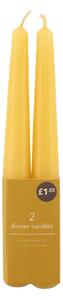 Pack of 2 Taper Candles Yellow Set of 12 Yellow