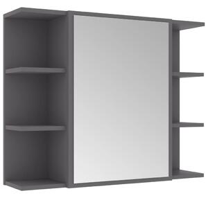 Bathroom Mirror Cabinet Grey 80x20.5x64 cm Engineered Wood