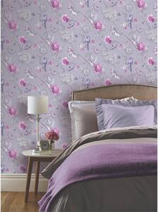 Arthouse Paradise Garden Floral Smooth Glitter Lilac Wallpaper