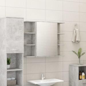 Bathroom Mirror Cabinet Concrete Grey 80x20.5x64 cm Engineered Wood