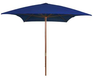 Outdoor Parasol with Wooden Pole Blue 200x300 cm