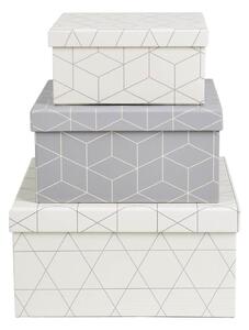 Geometric Cardboard Storage Boxes - Set of 3