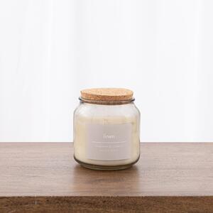 Linen Jar Candle with Cork Lid Grey