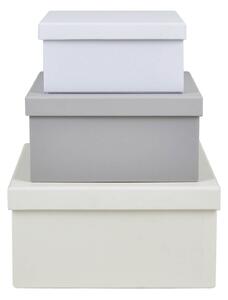 Plain Cardboard Storage Boxes - Set of 3