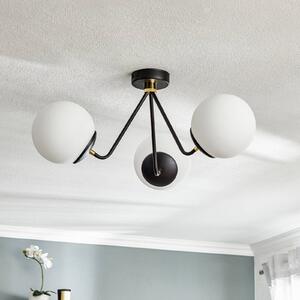 Tuse ceiling light, three-bulb, black