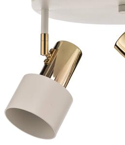 Destin ceiling spotlight, three-bulb, white/brass