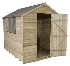 8x6ft Forest Natural Timber Overlap Apex Pressure Treated Wooden Shed